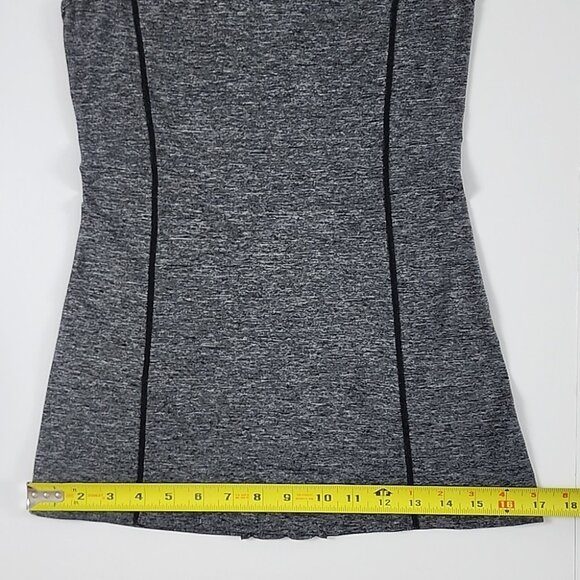 Lululemon Dash Tank II Heathered Grey Ruffle Scoop Neck Stretch Size 4 - Picture 10 of 10